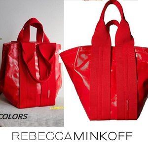 NEW WITH TAG Rebecca Minkoff Fan Reversible Tote in Red